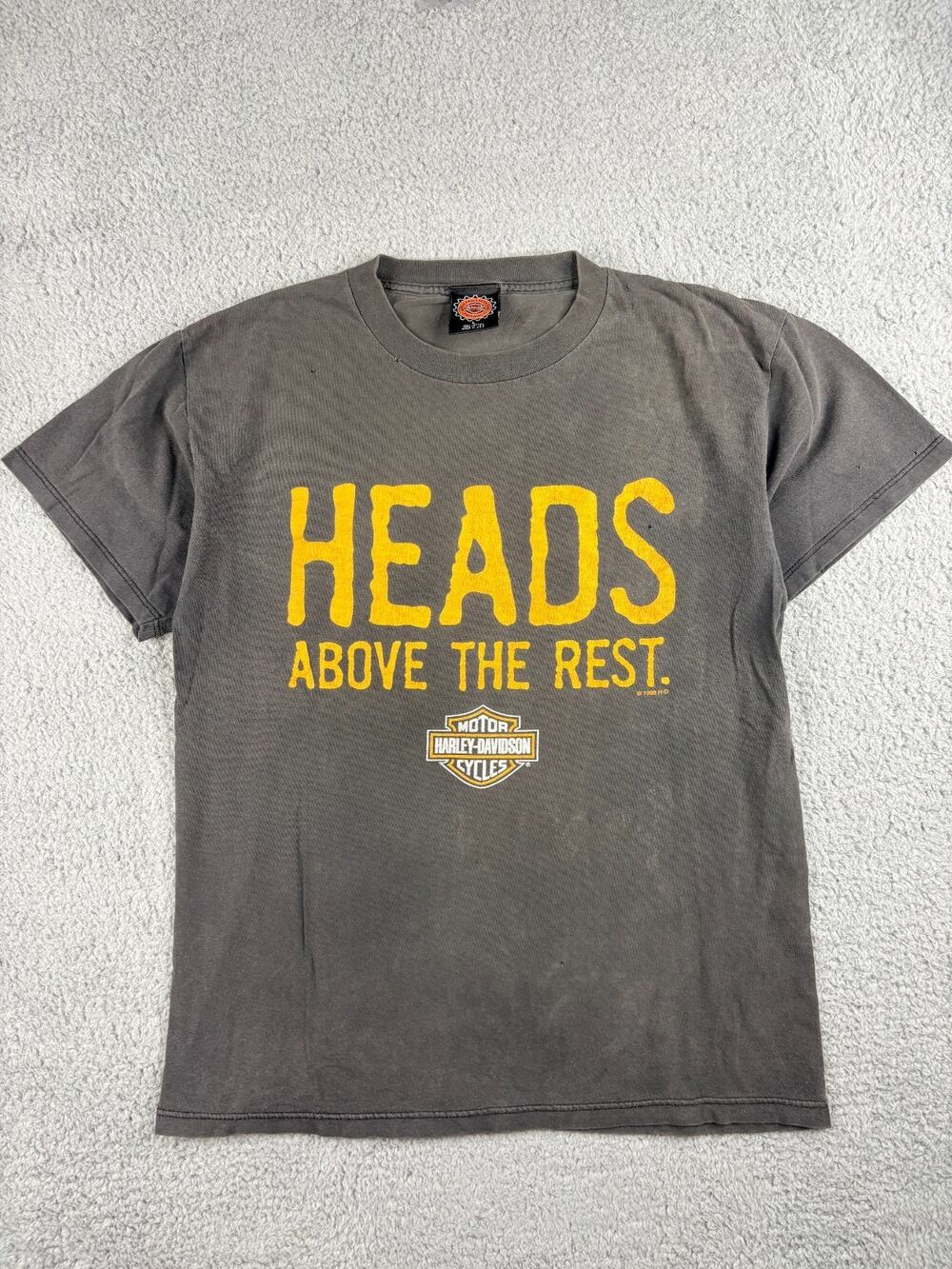 Vintage Harley Davidson T Shirt Men's Large Black Heads Above The Rest Graphic